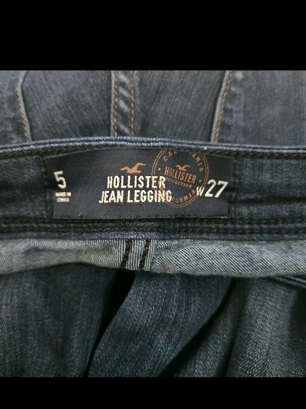 Hollister Jean Legging Womens Size 5 W27 Dark Wash Distressed Skinny Jeans Reg